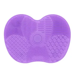 Silicone Makeup Brush Cleaning Tool - Cosmetic Brush Scrubber Pad (PURPLE)