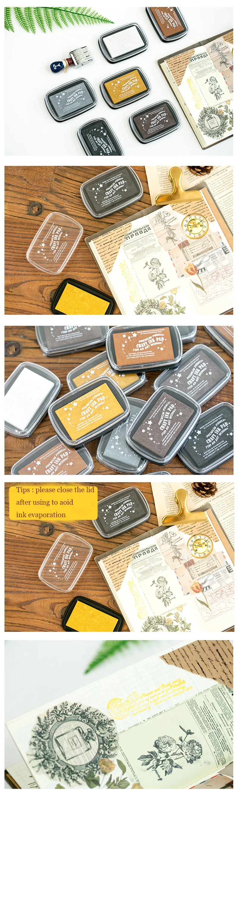 10*6.7cm Large Size Metallic Oil Based For DIY Craft Rubber Stamps for ink pad Fabric Wood Paper Wedding Gift Finger Print