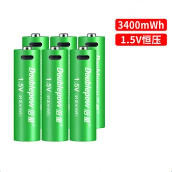 

6Pcs/lot New 1.5V 3400mWh AA rechargeable battery USB rechargeable lithium battery fast charging via Micro USB cable