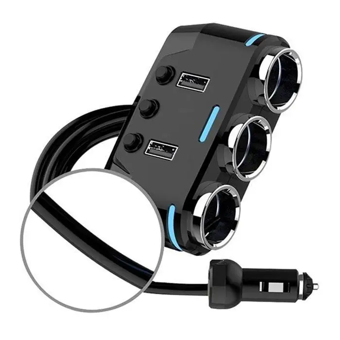Двойной USB порт 3 Way Авто мобильный телефон планшет автомобильный прикуриватель для дома, Повседневная розетка 100 Вт разветвитель зарядное устройство