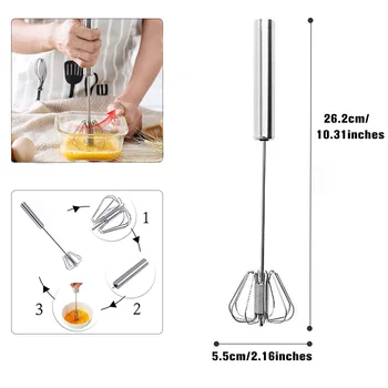 

New Practical Semi-automatic Stainless Steel Mixer Egg Beater Hand Whisk Cream Coffee Milk Egg Butter Blender Kitchen Tools
