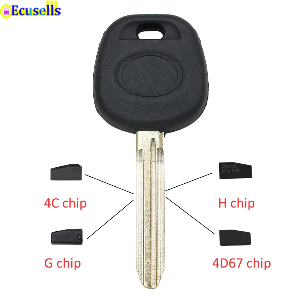Transponder Ignition Blank Key Fob for Toyota Corolla Camry Rav4 Yaris 4Runner Avensis with 4C/G/H/4D67 Chip Uncut TOY43 | Автомобили и