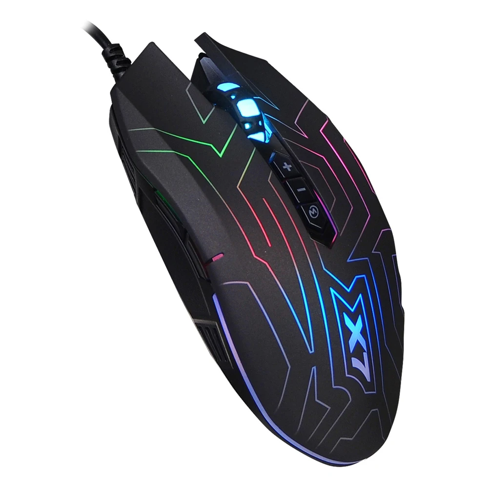 Мышь A4 X-77 черный оптическая(2400dpi) USB игровая(8but