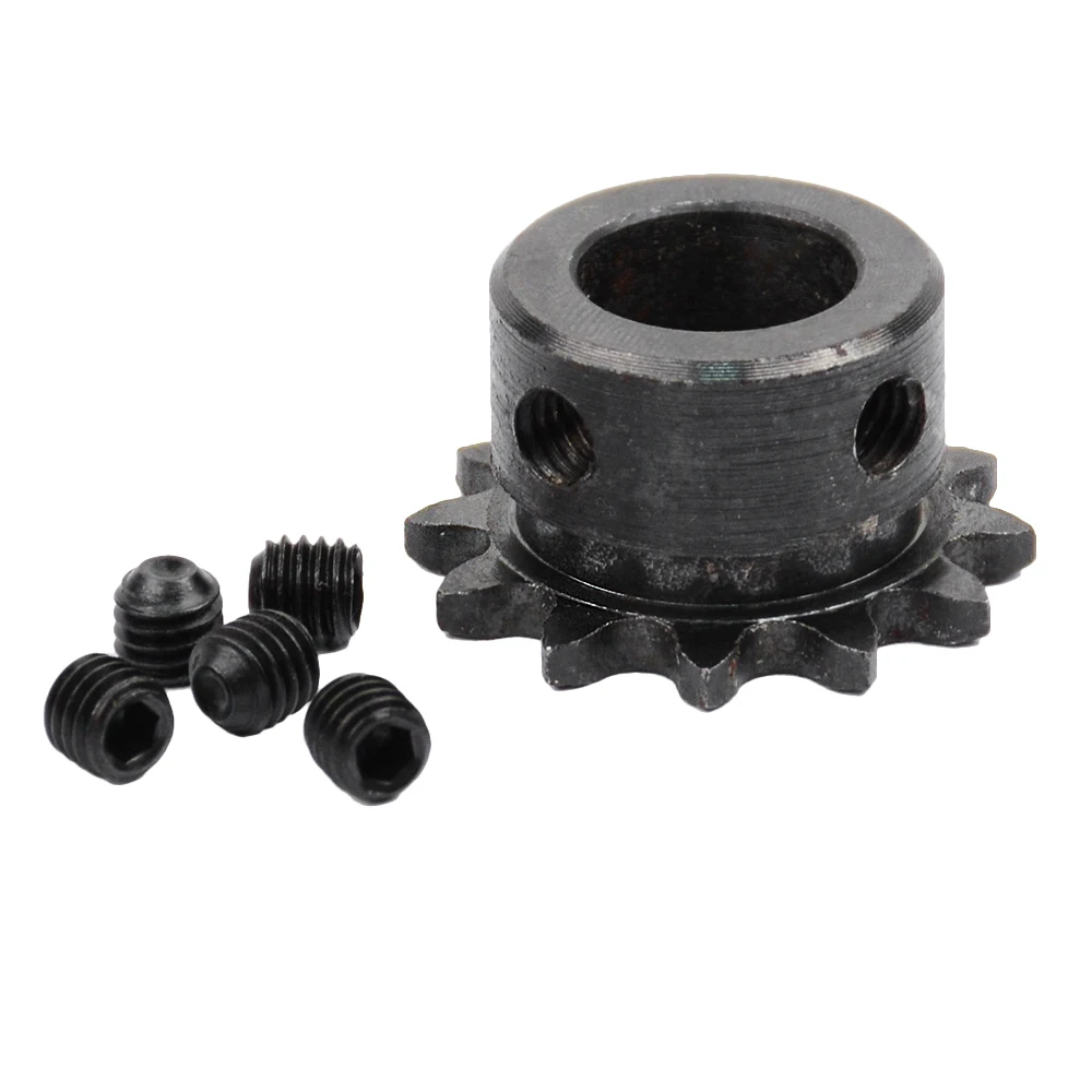 Motor Gear Transmission Gear Industrial Drive Sprocket 1pc 04C Chain Gear 45# Steel 12 Teeth Industrial Sprocket Wheel With Top Wire Bore 5mm 6mm 8mm 10mm 12mm