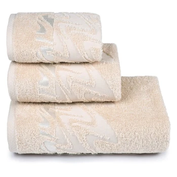 

Terry towel "Brilliance" 50x90 cm, color of coffee with milk, 400 g / m2