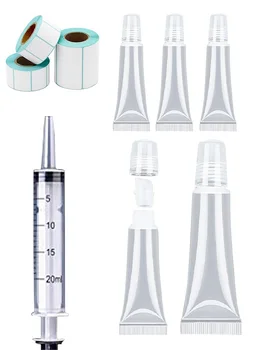 

50pcs Empty lip gloss tubes Balm Sunscreen Cream Clear Cosmetic Containers Squeeze Dispensing Bottle Makeup Tools