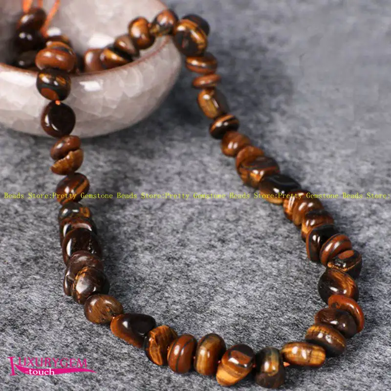 8-10mm Glatte Unregelmäßige Mehrfarbige Natürliche Tigerauge Stein Perlen Schmuck Machen wj450 – Detail 5