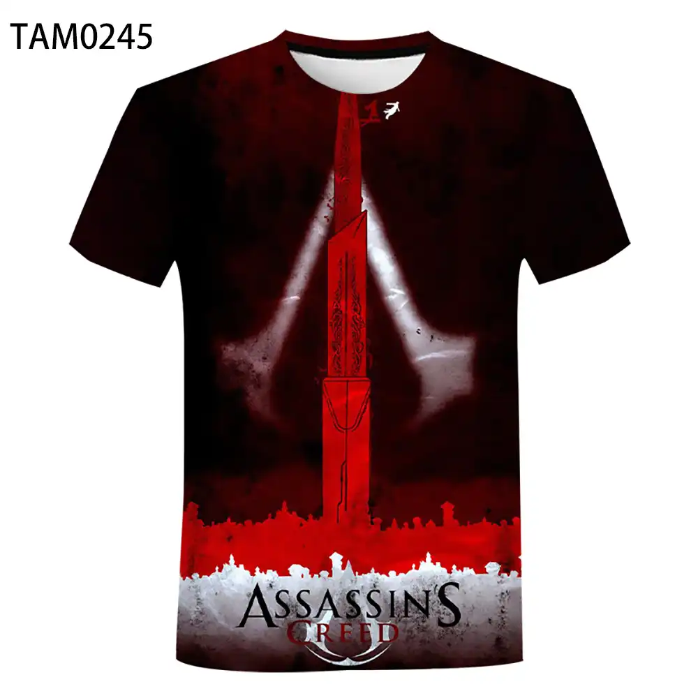 Maglietta a maniche corte con stampa 3D Assassin's Creed abbigliamento per bambini per uomo abbigliamento da spiaggia 