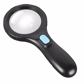 

3X, 8X Handheld Illuminated Newspaper Reading Magnifier Portable Elderly People Helping Hand Magnifying Glass with 10 LED Lights