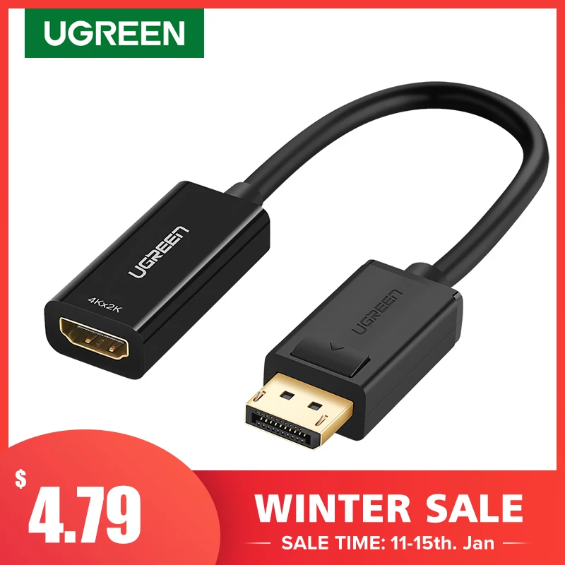Адаптер Ugreen 4K для порта дисплея DP к HDMI 1080P кабель конвертер ПК ноутбука проектора