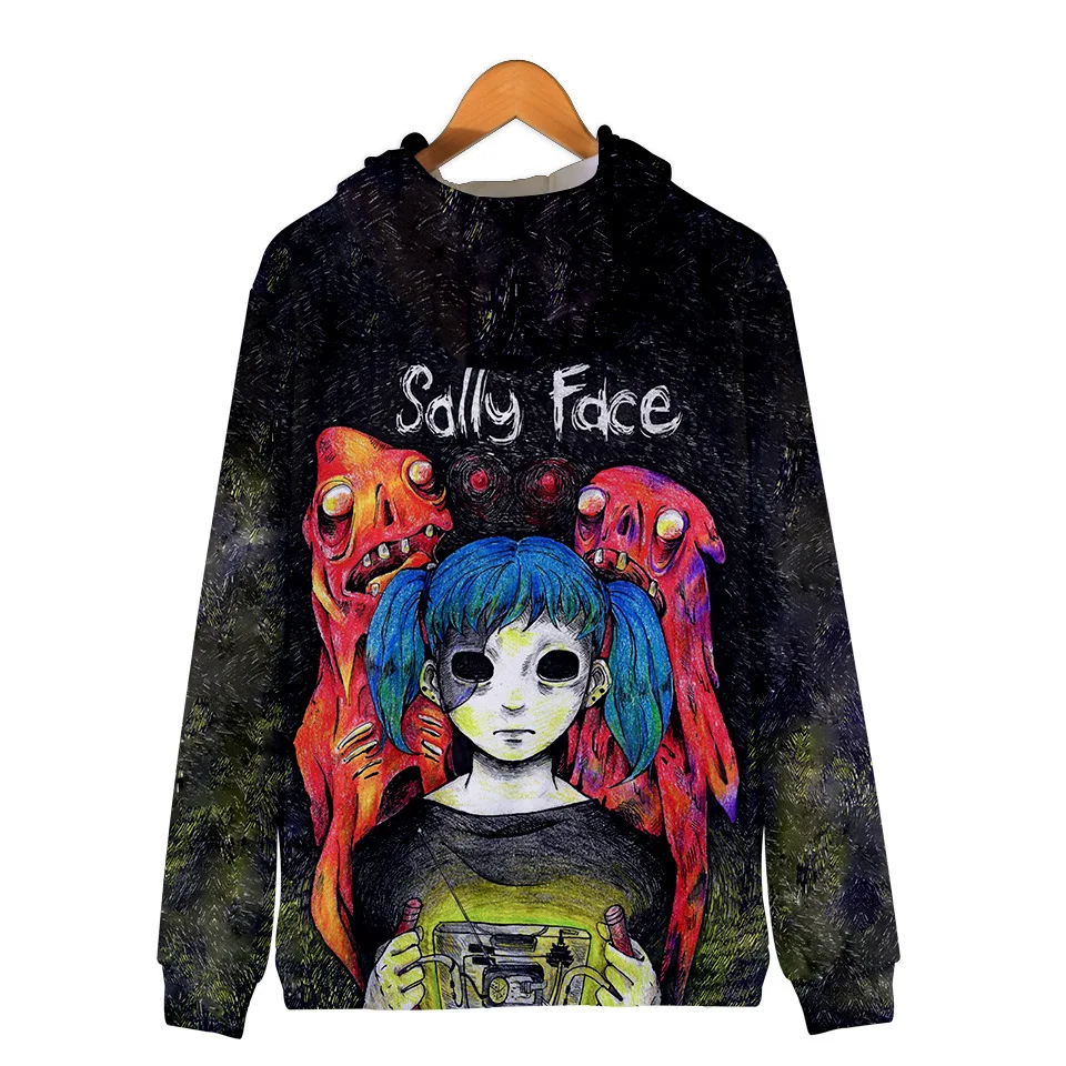 Повседневная Толстовка с 3D принтом Sally Face, игровая Толстовка для женщин, худи на молнии, толстовки с капюшоном, кофта с капюшоном
