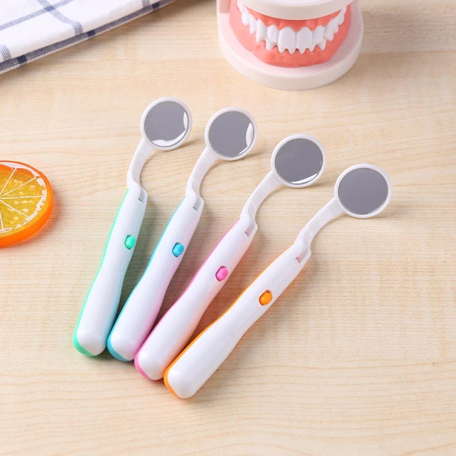 Miroir dentaire avec lumière LED, inspection, contrôle, dentiste,  réutilisable, anti-buée, soins de la bouche - AliExpress