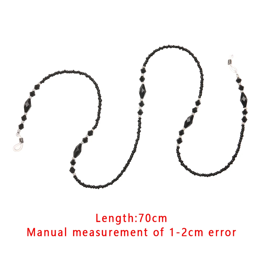 1 шт. Модные женские цепочки для очков черные акриловые бусины шнурки противоскользящие очки держатель шнура шейный ремень очки для чтения веревка