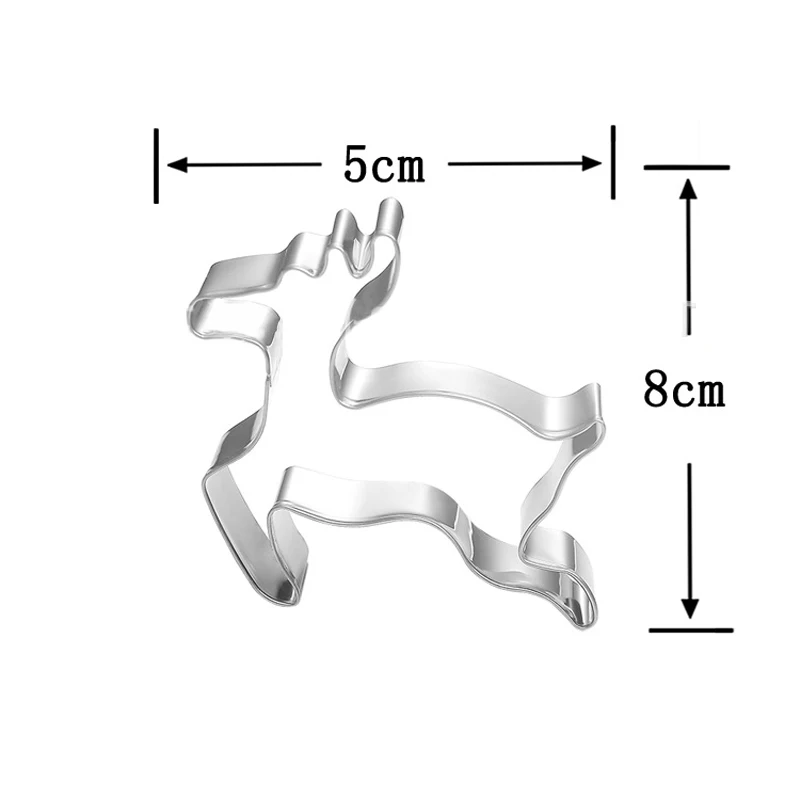 1 шт. Рождественский лось Троян бегущий олень металлические формочки для печенья Emporte кусок бисквит Фондант форма для обрезки формы - Цвет: Светло-серый