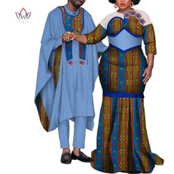 2021 Spring New African Couple Clothes 3 Pieces Lovers Couples Clothing Print Dashiki Bazin Riche Plus Size Clothing 6xl WYQ857