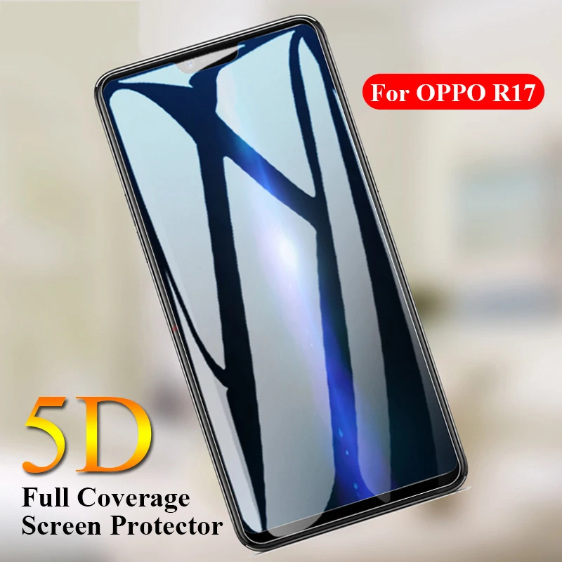 

5D Edge Full Cover Protective Glass on The for OPPO R17 R15 9H Tempered Glass Film for F7 Screen Protector Film for OPPO A5 A3