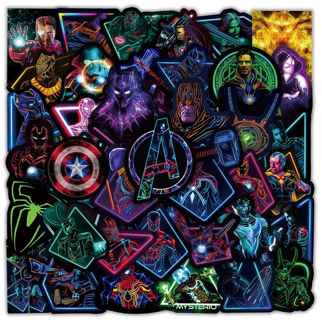 10/30/50/100PCS Marvel Neon The Avengers 1