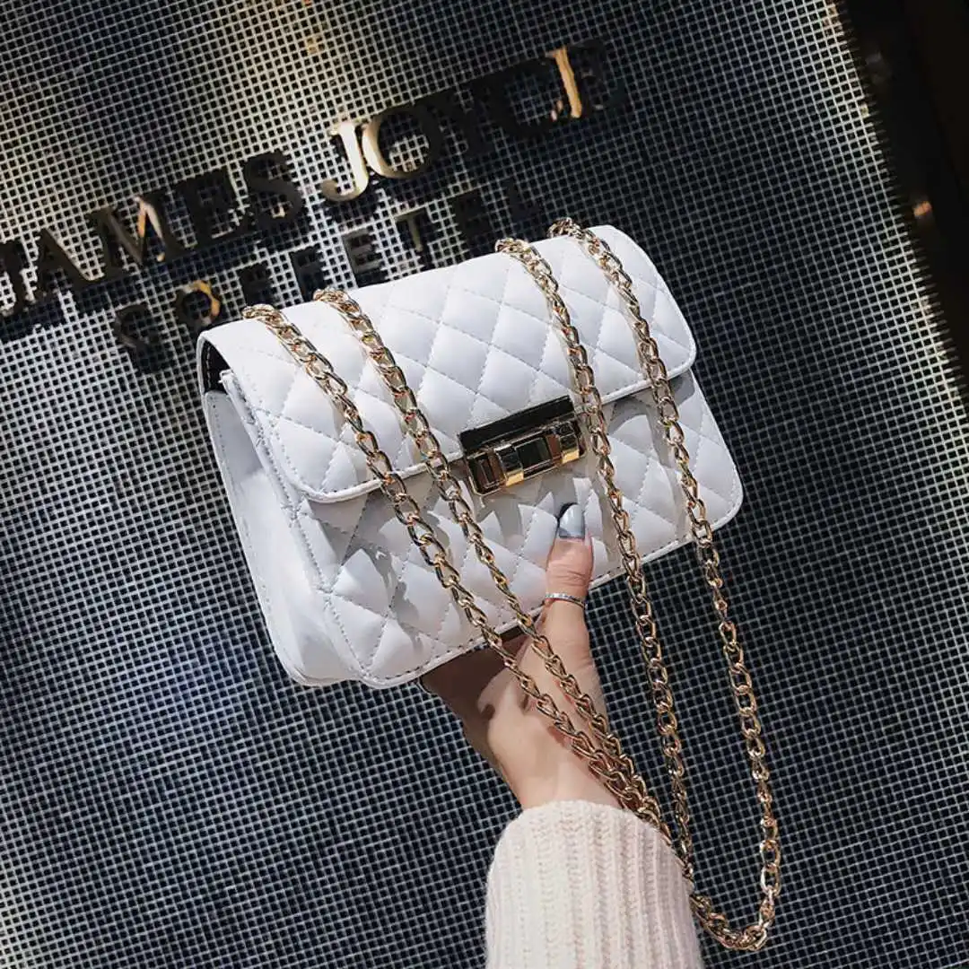 

WOMEN'S Bag Small Bag Fashion Oblique Bag 2019 Spring And Summer New Style Square Sling Bag Korean-style Graceful Rhombus Chain
