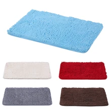 50*80 см Прямоугольный мягкий синель коврик для ванной комнаты нескользящий водопоглощающий мохнатый коврик для душа коврик для ванной туалет бежевый