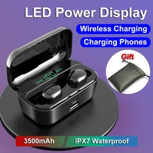 Wireless Headphones Bluetooth Earphone Earphones Gaming Headset Sport Ture Wireless Earbuds with 3500mAh Charger IPX7 Waterproof