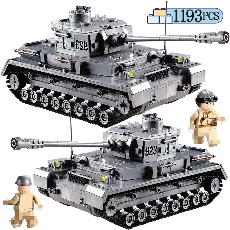 

1193PCS Military Germany Tank Model Building Blocks Compatible legoing City Police WW2 Soldiers Figures Sets Toys for Boys