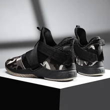 Камуфляжная Баскетбольная обувь для мужчин; спортивная обувь с высоким берцем; нескользящие дышащие баскетбольные кроссовки; Tenis Basquete Masculino