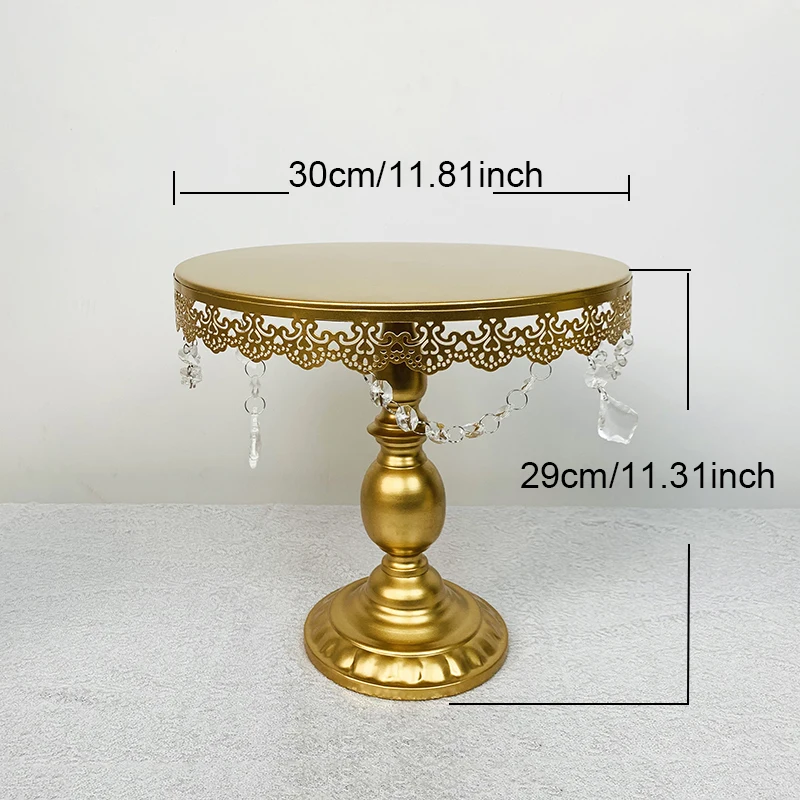 12inch Белая подставка для торта, металлическая железная Хрустальная подвеска, подставка для кекса, украшение для свадебной вечеринки, поставщик, аксессуары для выпечки торта, инструменты - Цвет: 12inch