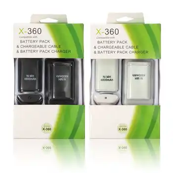 

4800mAh 4 In 1 Rechargeable Battery Pack Batteries+Charger+USB Cable Charging Kit For Xbox 360 Battery Wireless Controller