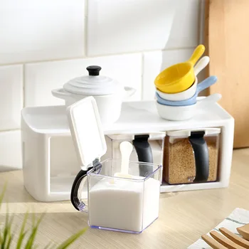 

Condiment Kitchen Storage Boxes Jar Container Tool Organize Home Visible Salt Seasoning Bottle Pepper With Handle
