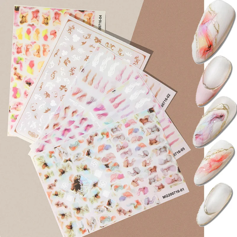 2020 Новый стикеры 3D на ногти Nail Art богемный Цветущий облако изображение наклейки