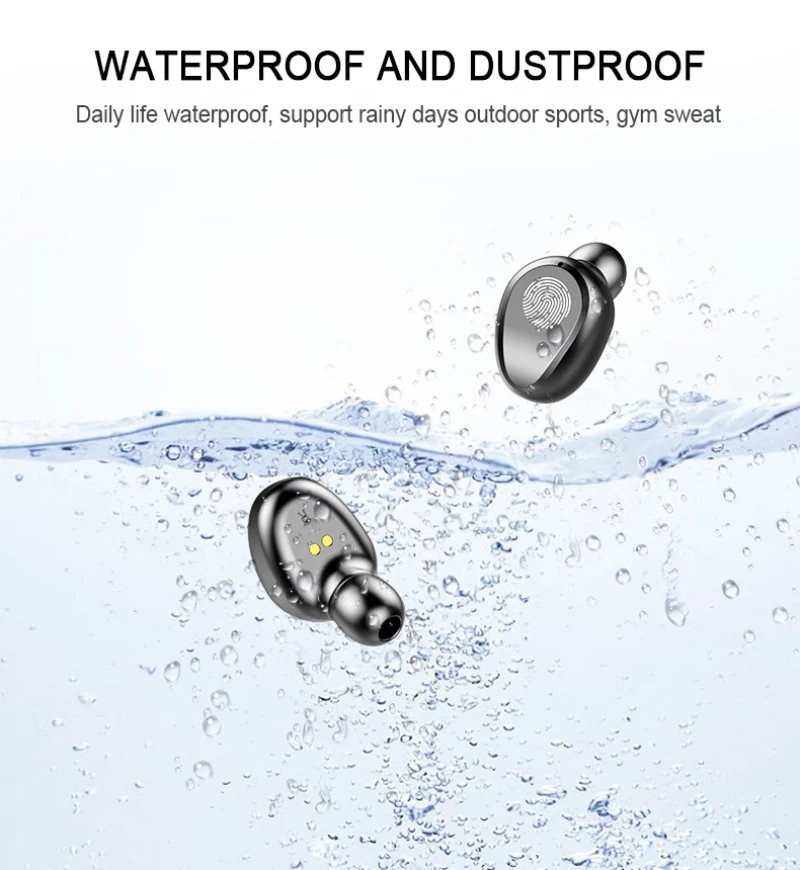 TWS 5,0 Bluetooth 9D стерео наушники беспроводные наушники IPX7 водонепроницаемые наушники 2000 мАч светодиодный умный внешний аккумулятор держатель для телефона