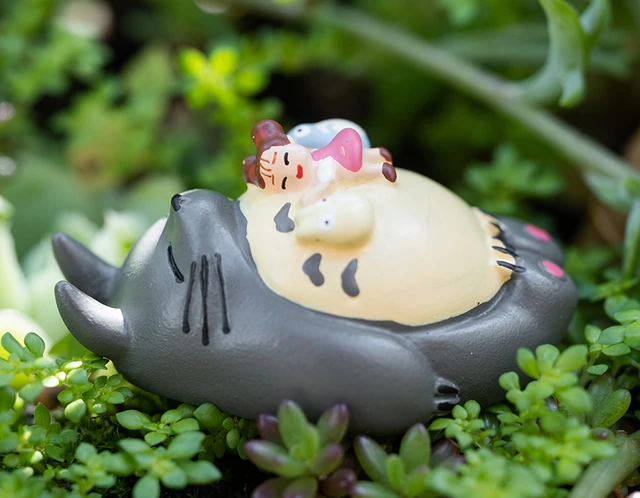Totoro Figurines and Girl Sleep , Studio Ghibli Fairy Garden Supplies My  Neighbor Miniature Tiny Terrarium DIY Accessories