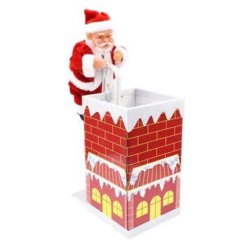 

Lovely Santa Claus Climbing Chimney Enjoyable Gift Toy with Music for Christmas AC889