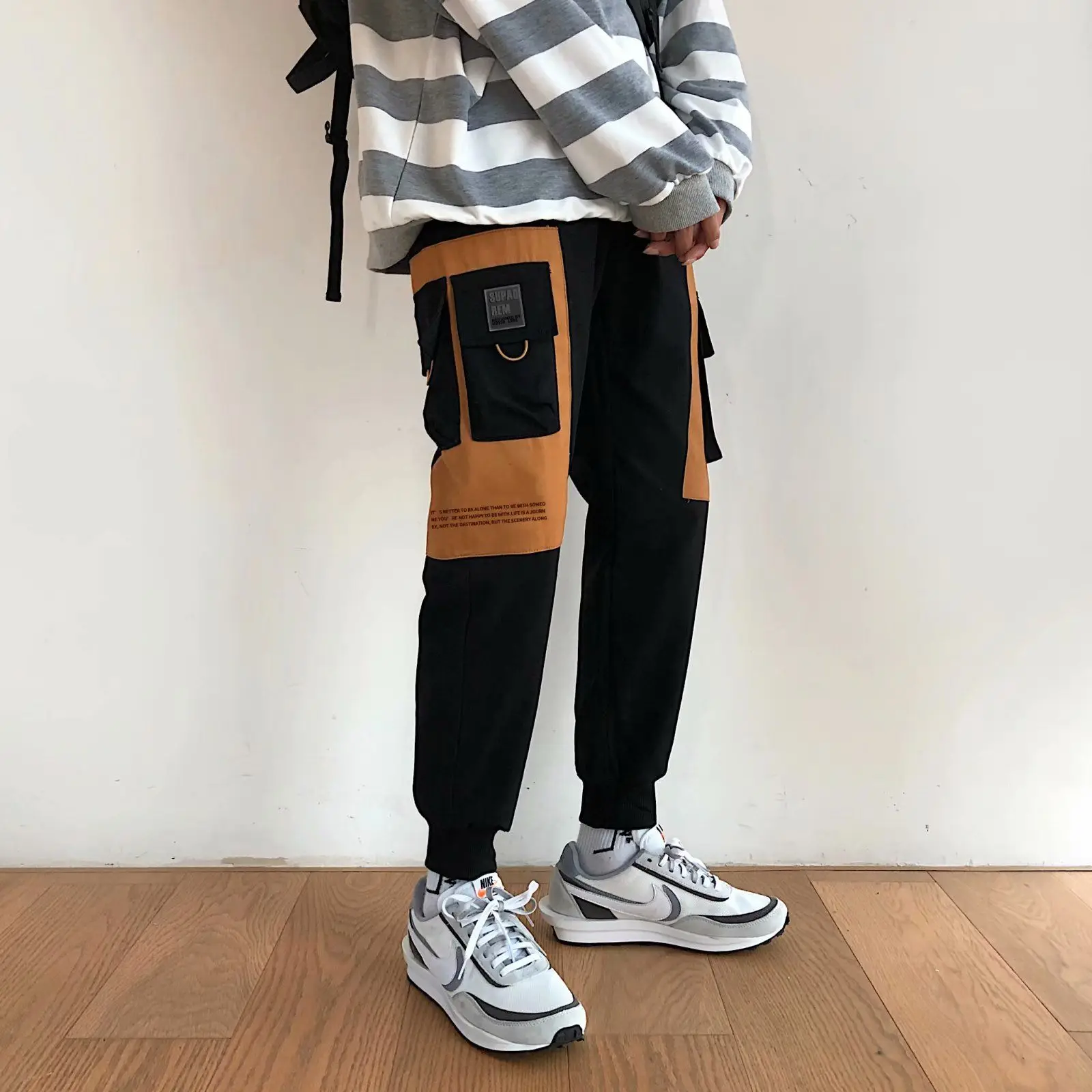 

Cargo Pants Men's Cotton Casual Pants Beam Feet Loose Student Pants Safari Style Ankle-Length Pants Mens Sweat Track Pants s-3xl
