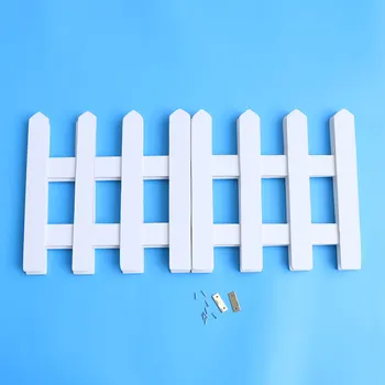 

1.2m Decoractive Wooden Picket Fence Miniature Home Garden Christmas Xmas Tree Wedding Party Decoration (White)