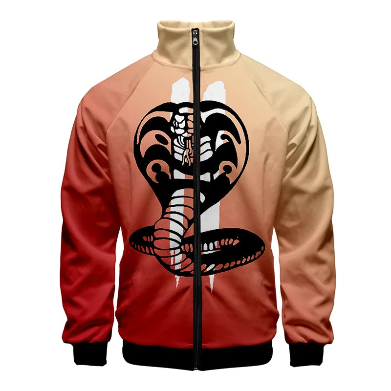 Cobra Kai костюм 3d Стенд воротник Толстовка Мода хип хоп мужские и женские толстовки на молнии куртки длинный рукав Homme 3D толстовки Топы
