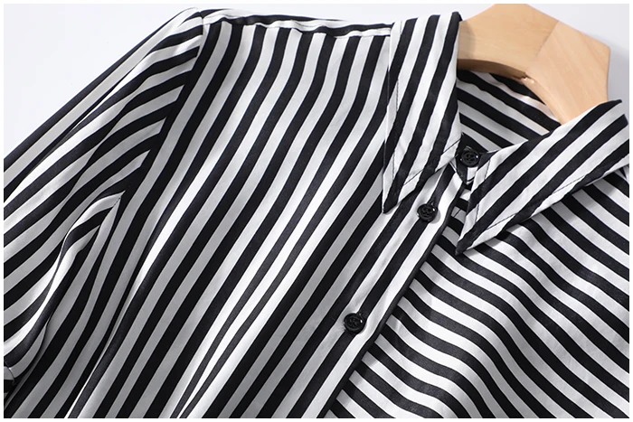 New trill with wind irregular stripes horn sleeve shirt long cardigan a8960