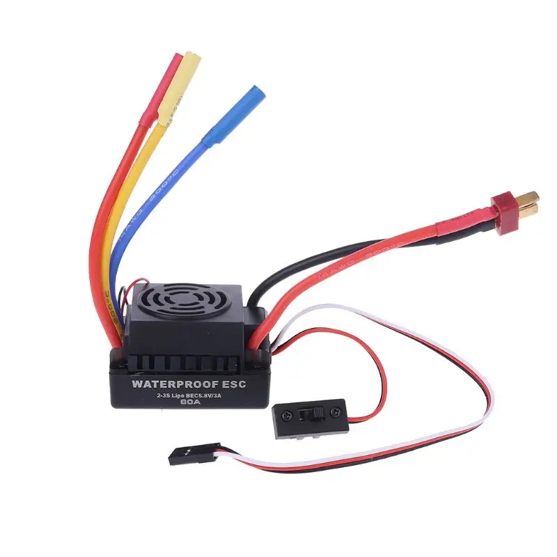 

Waterproof 60A Brushless ESC Electric Speed Controller builds in 5.8V / 3A BEC for RC Part Accessory R7RB