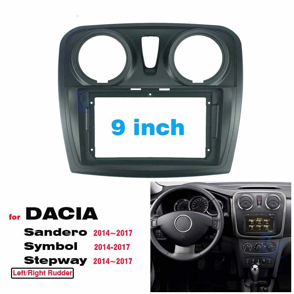 

9" Car radio radio Fascia Frame Facials Install Panel Dashboard Trim Kit for Renault Dacia Sandero Stepway Logy 2012-2019