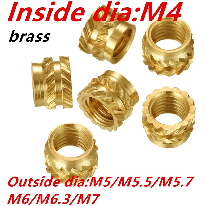 

60pcs/lot M4*6*16/14/12/10/8/6 M4*5/12-6 M3*5*12-5 M3/M2.5 brass blind hole knurl nut B copper embroidered injection nut422