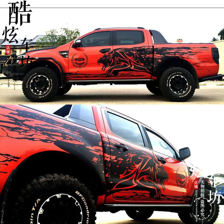 J Автомобильные наклейки для Ford Raptor F150 Ranger, наружные украшения, модификация Raptor Ranger, наклейки для пикапа, принадлежности - Название цвета: J