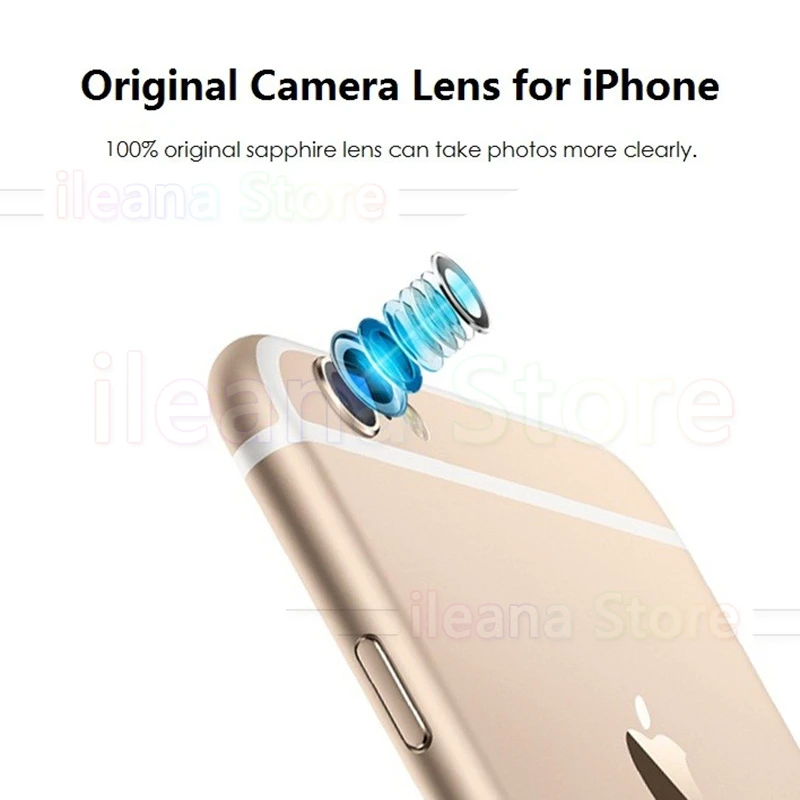 Стеклянное кольцо с сапфировым стеклом для задней камеры iPhone 6 6s Plus объектива