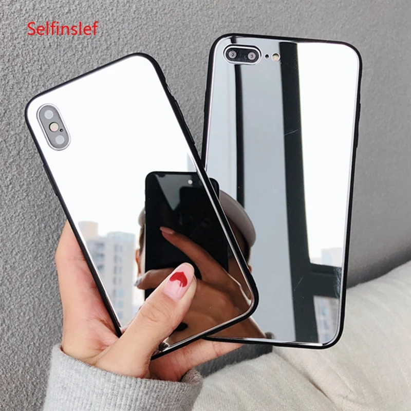 

Luxury Full Mirror Silicone Case for iphone 7 8 6 6S Plus X 10 xr XS MAX Bling Bling Plating Soft TPU Drop proof Cover