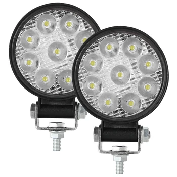 

LED Light Bar 2PCS 3 Inch 27W Round LED Light Pods Work Light Flood Beam Off Road Driving Light Fog Lights Waterproof Truck Trac