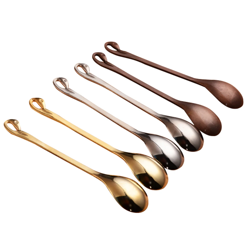 1 шт творческие лебедь чайные ложки кофейные десерт Украшение стола ложка