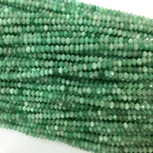 Оригинальные натуральные Зеленые Изумрудные ограненные кружки, ожерелья или браслеты, маленькие Бусины 2x3 мм 1" 06107