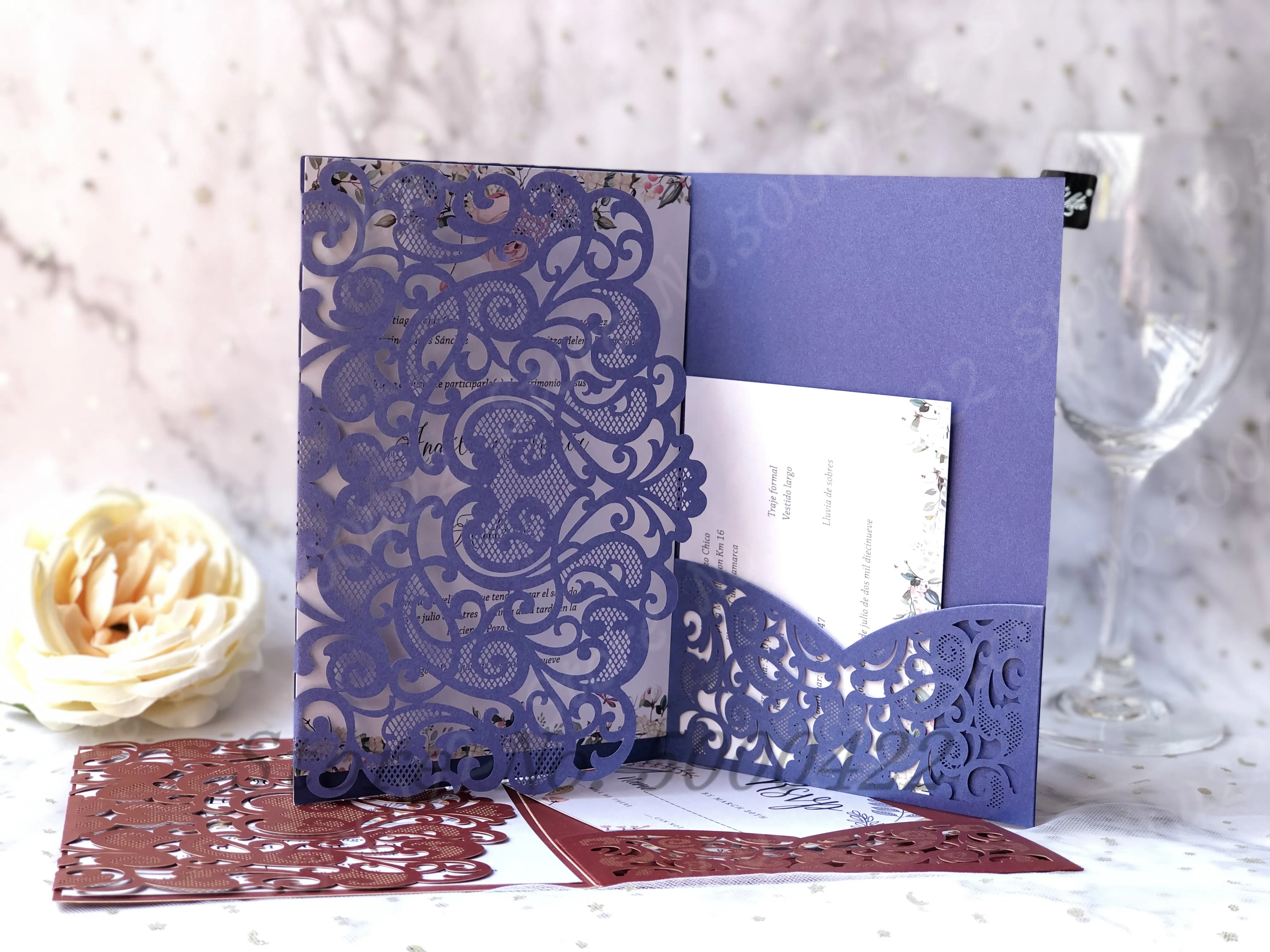50pcs Elegant Laser Cut Wedding Invitation Cards Greeting Card Customize  Business With RSVP Cards Decor Party Supplies|Cards & Invitations| -  AliExpress