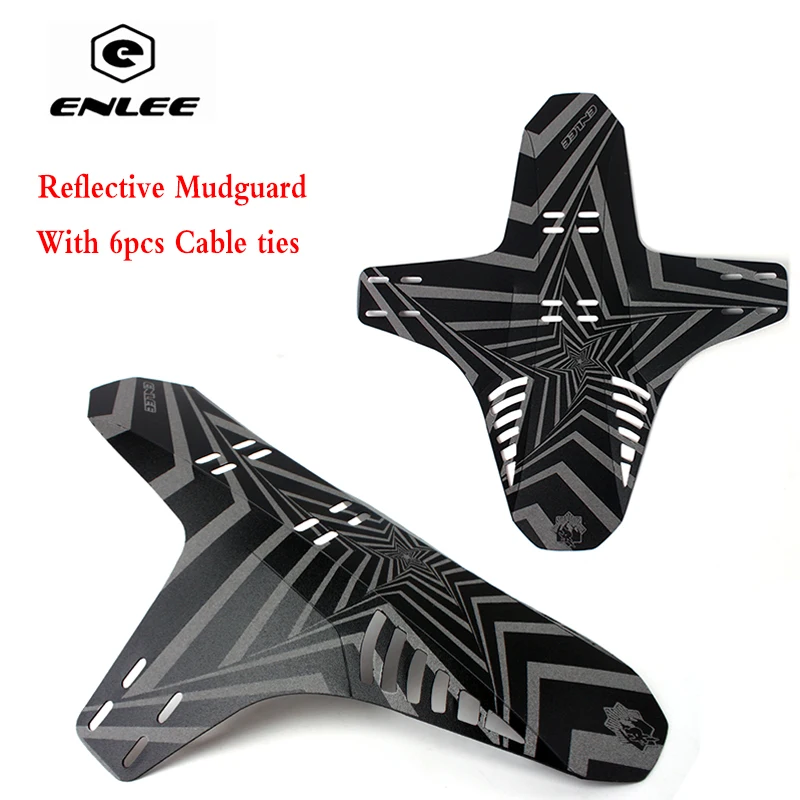 

ENLEE 2pcs Reflective Mudguard MTB Bicycle Fenders Suitable for Front Fork Rear Wheel Fender Reflective Mud Guard Cycling Parts