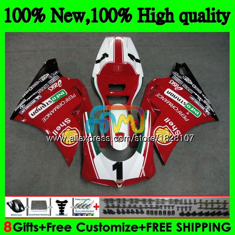 748 853 для поездок на мотоцикле DUCATI 916 996 94 95 96 97 98 99 02 71BS. 40 998 S R Красный Белый 1994 1995 1996 1997 1998 1999 00 2001 2002 обтекатель