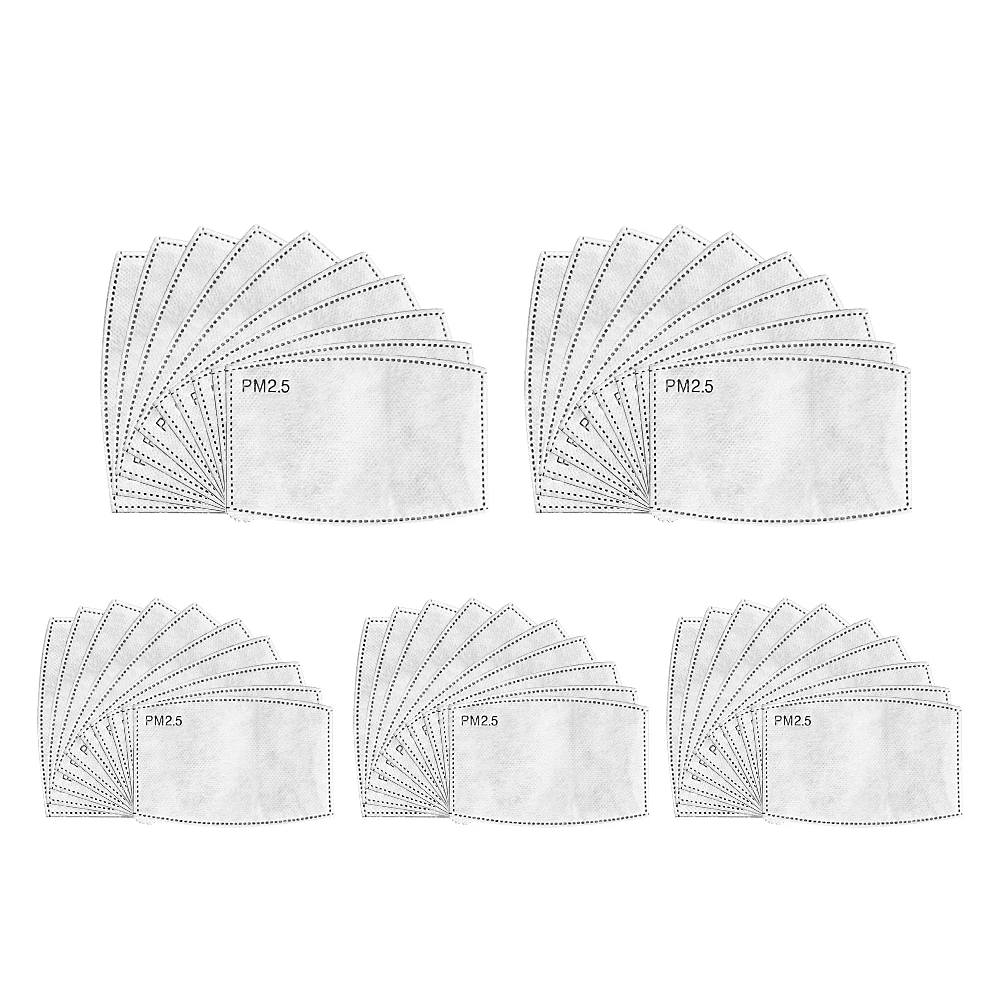 

50Pcs 5 Layers PM2.5 Activated Carbon Filter Anti Dust For N95 Mask Insert Protective Filter For N90 Mouth Mask For KN95 Mask